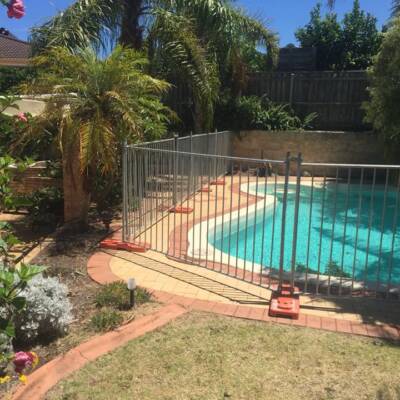 Temporary fencing around a pool in Perth.